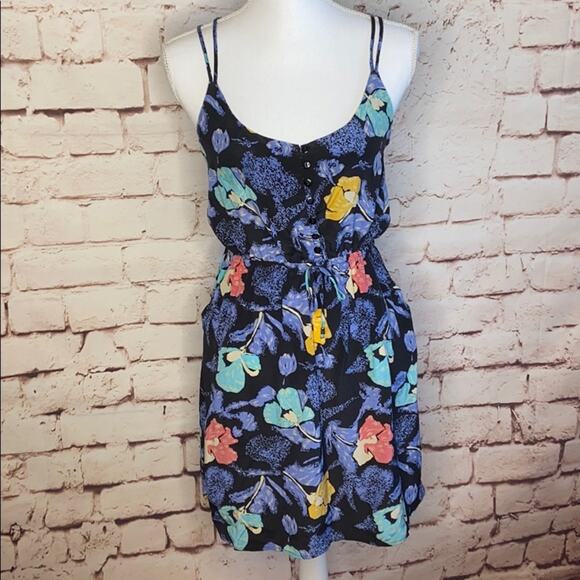 Yumi Kim Helen Floral Silk Dress with Pockets Medium